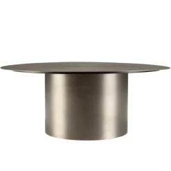 Table basse ronde en Fer Noir et bordure Dorée JAMES D80 cm