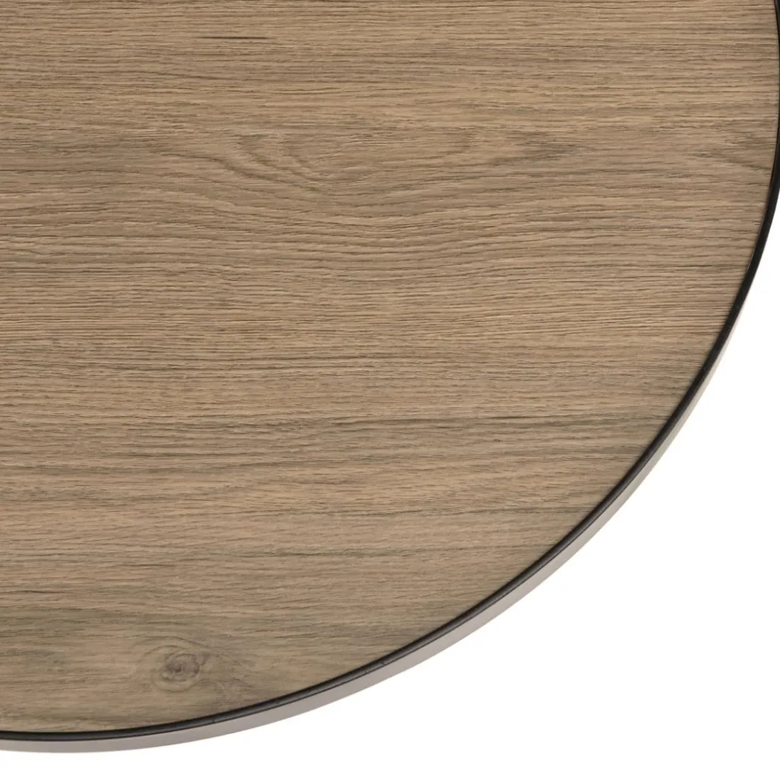 Table basse ronde mocha pieds asymétriques métal noir JULIA