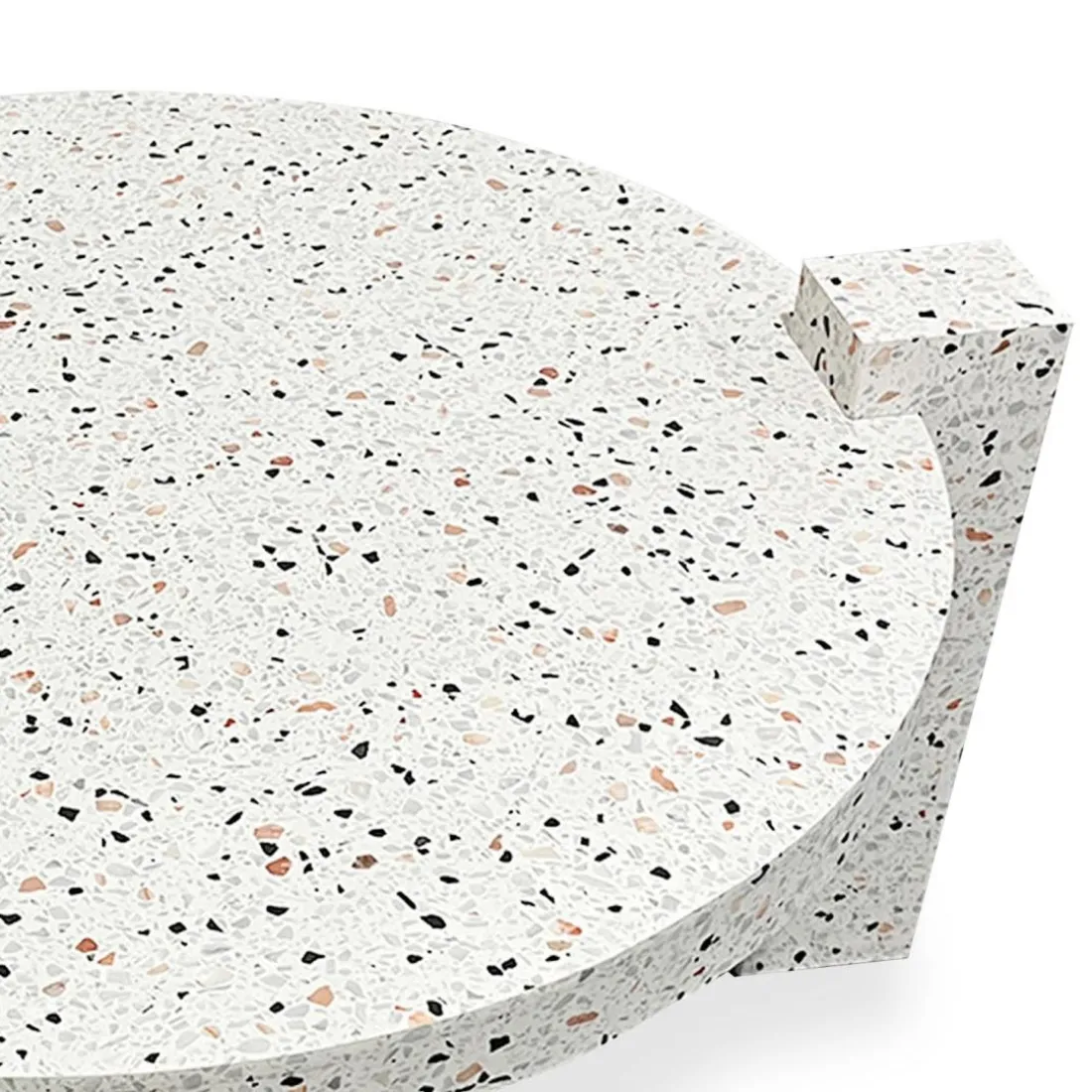 Table basse ronde moderne Titouan Effet Terrazzo