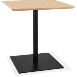 Table carrée design 'SUMO' en bois finition naturelle et métal noir
