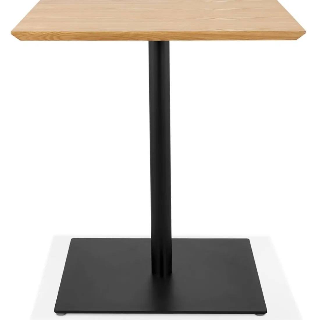 Table carrée design 'SUMO' en bois finition naturelle et métal noir