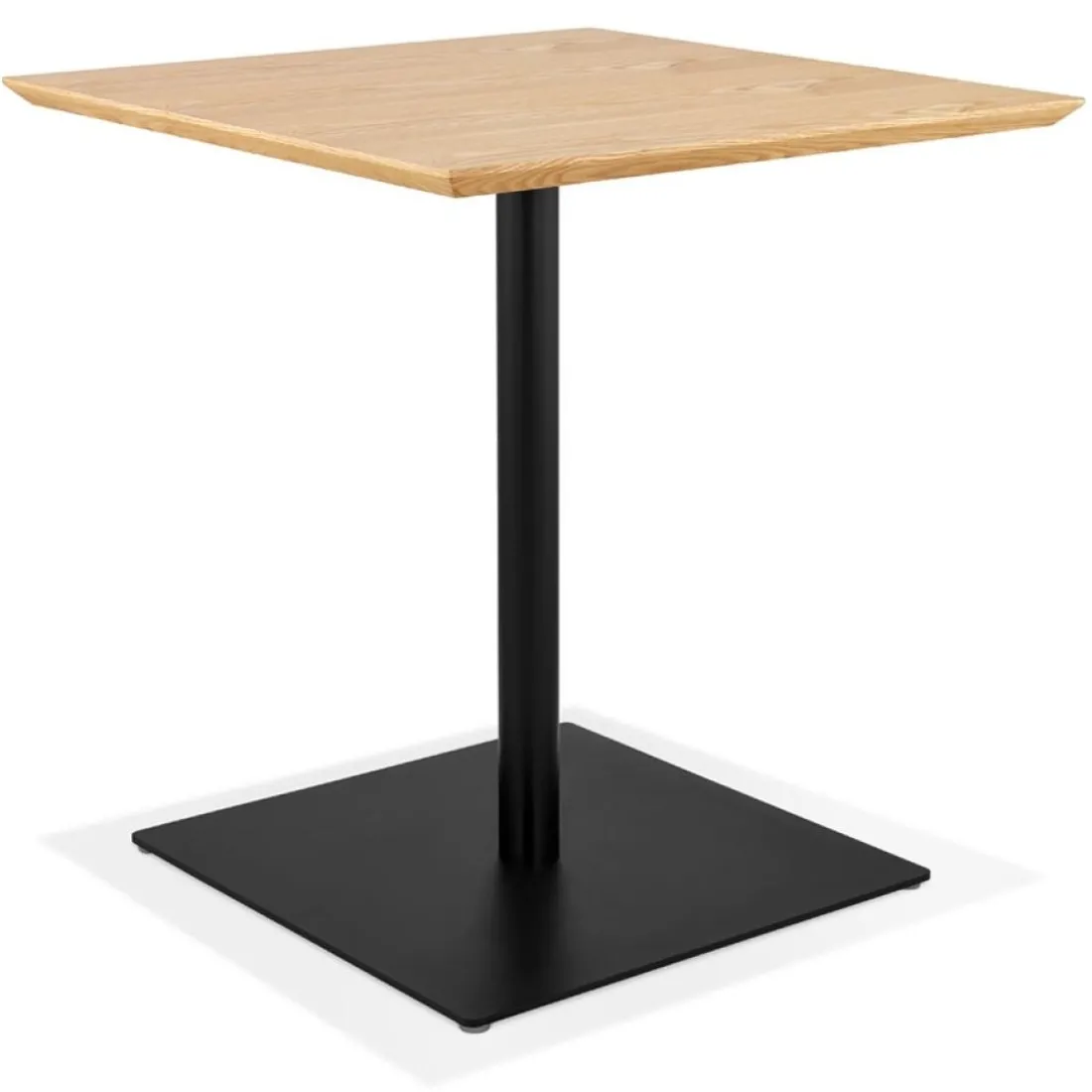 Table carrée design 'SUMO' en bois finition naturelle et métal noir