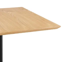 Table carrée design 'SUMO' en bois finition naturelle et métal noir