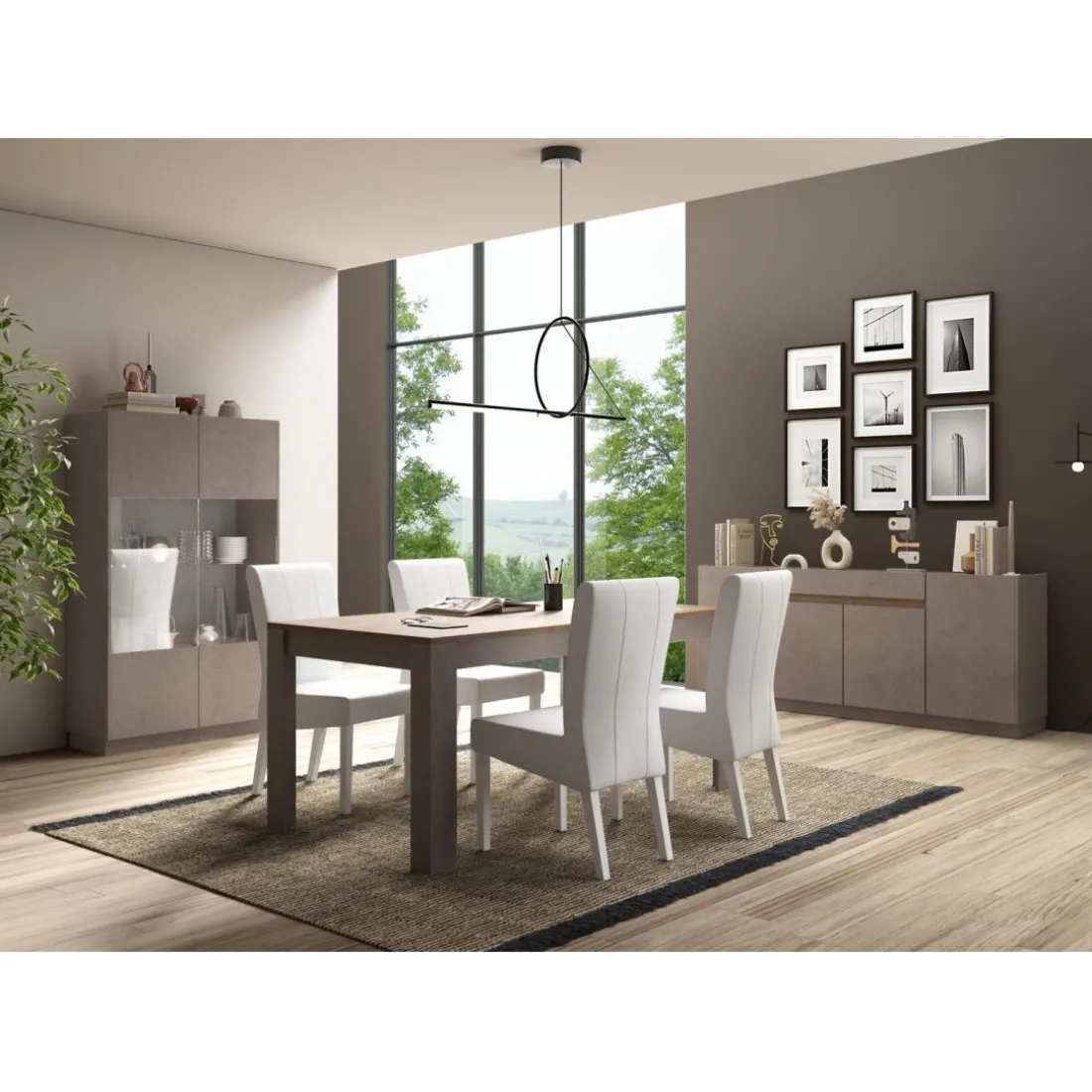 Table 180cm plateau mercure pieds bronzé