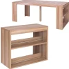 Table Console avec rangement Maxwell Chêne Clair