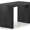 Table console extensible 200cm moulures orientales Nassau Morocco Noir mat
