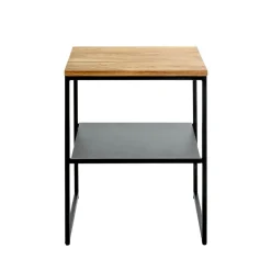 Table d'appoint à deux niveaux chène et métal