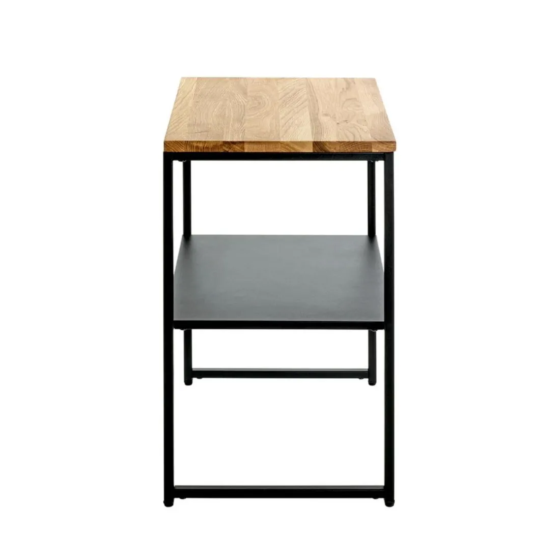 Table d'appoint à deux niveaux chène et métal