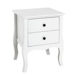 table d'appoint 2 tiroirs - blanc