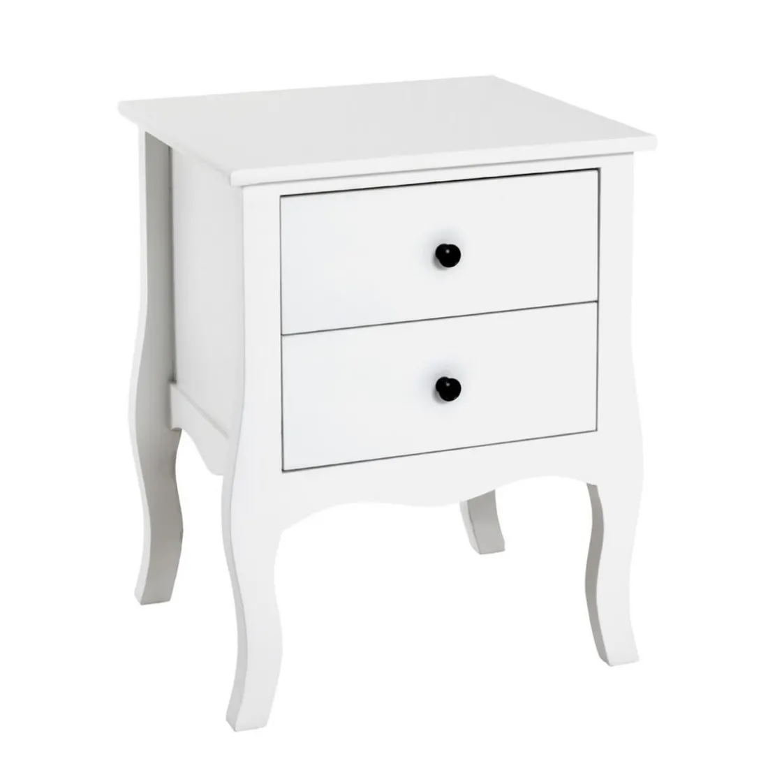 table d'appoint 2 tiroirs - blanc