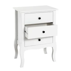 table d'appoint 3 tiroirs - blanc