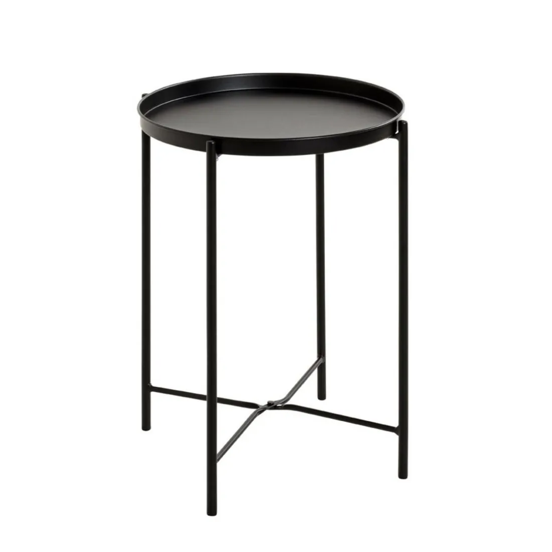 Table d'appoint acier laqué noir