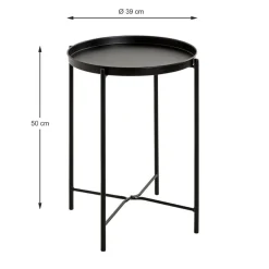 Table d'appoint acier laqué noir
