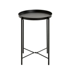 Table d'appoint acier laqué noir