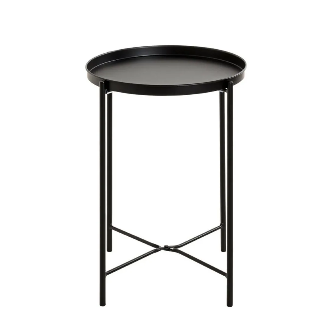Table d'appoint acier laqué noir