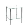 Table d'appoint avec double plateau verre transparent