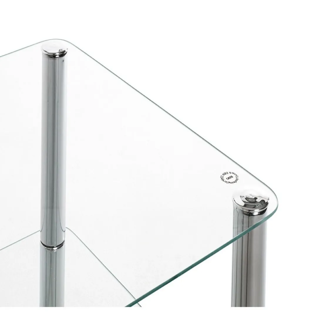 Table d'appoint avec double plateau verre transparent