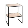 Table d'appoint avec double plateau décor chène