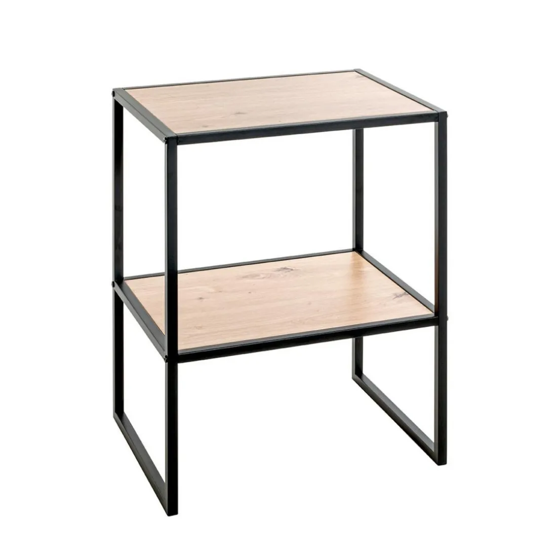 Table d'appoint avec double plateau décor chène