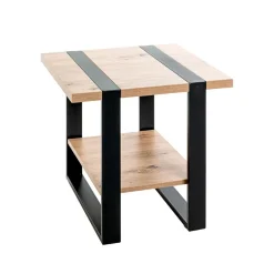 Table d'appoint avec plateaux décor chène