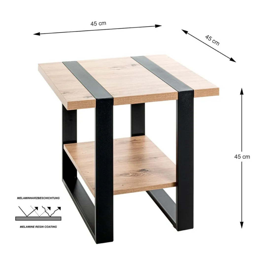 Table d'appoint avec plateaux décor chène