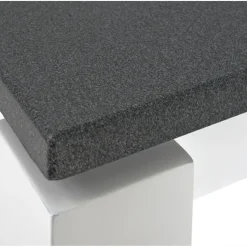 Table d'appoint blanc décor granit 1 tiroir