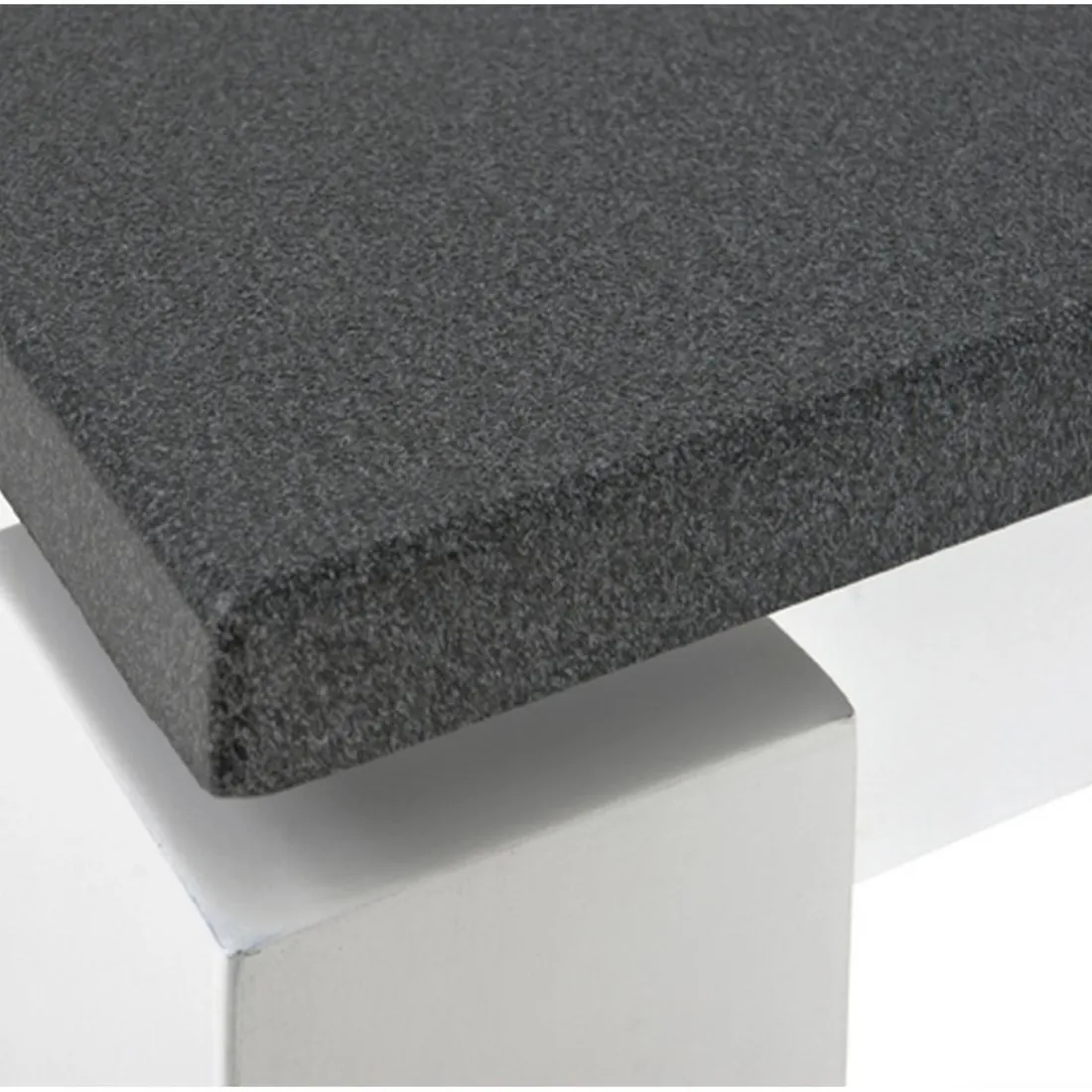 Table d'appoint blanc décor granit 1 tiroir
