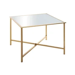 Table d'appoint carrée plateau miroir