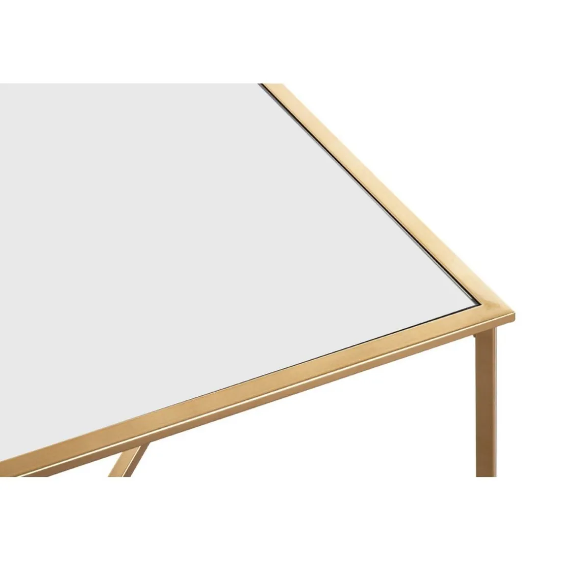 Table d'appoint carrée plateau miroir