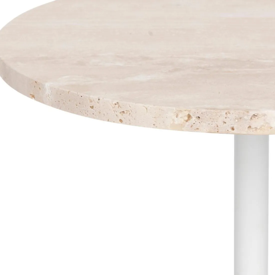 Table d'appoint Celen travertin blanc