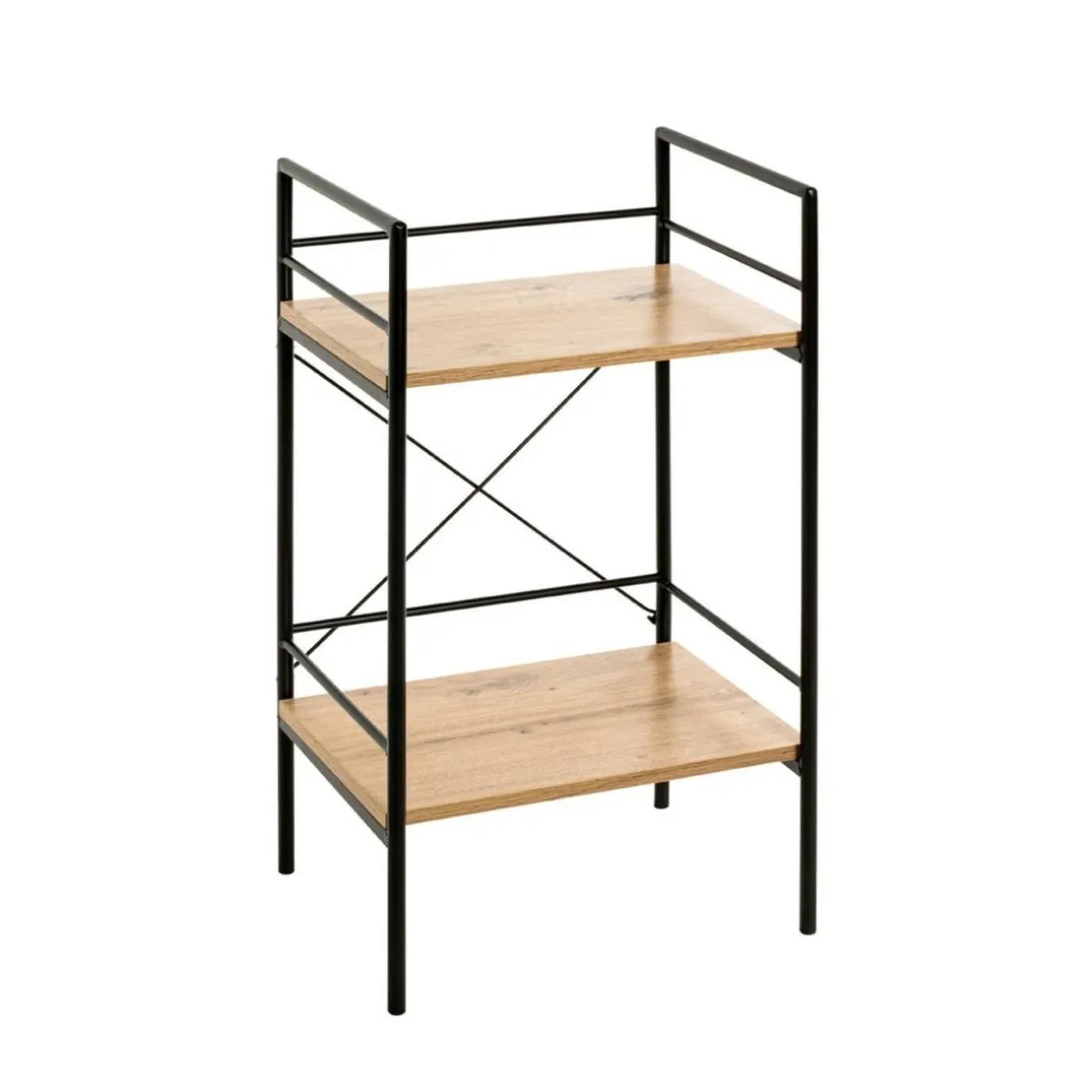 table d'appoint chêne et métal laqué noir