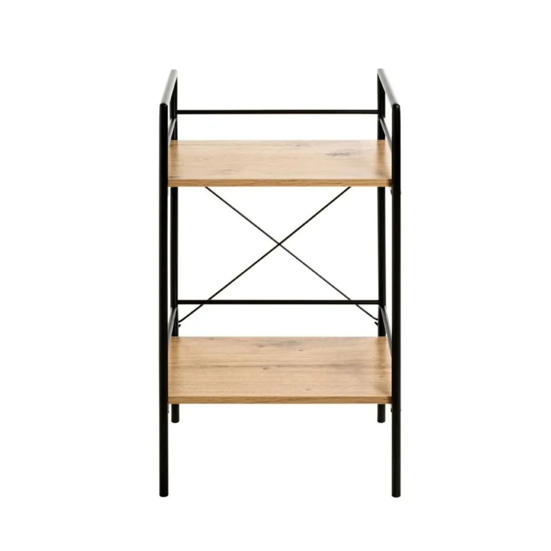 table d'appoint chêne et métal laqué noir