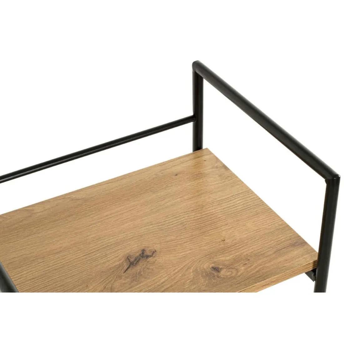 table d'appoint chêne et métal laqué noir