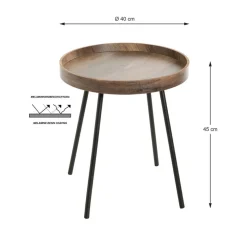 Table d'appoint décor chêne foncé