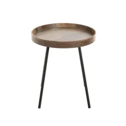 Table d'appoint décor chêne foncé