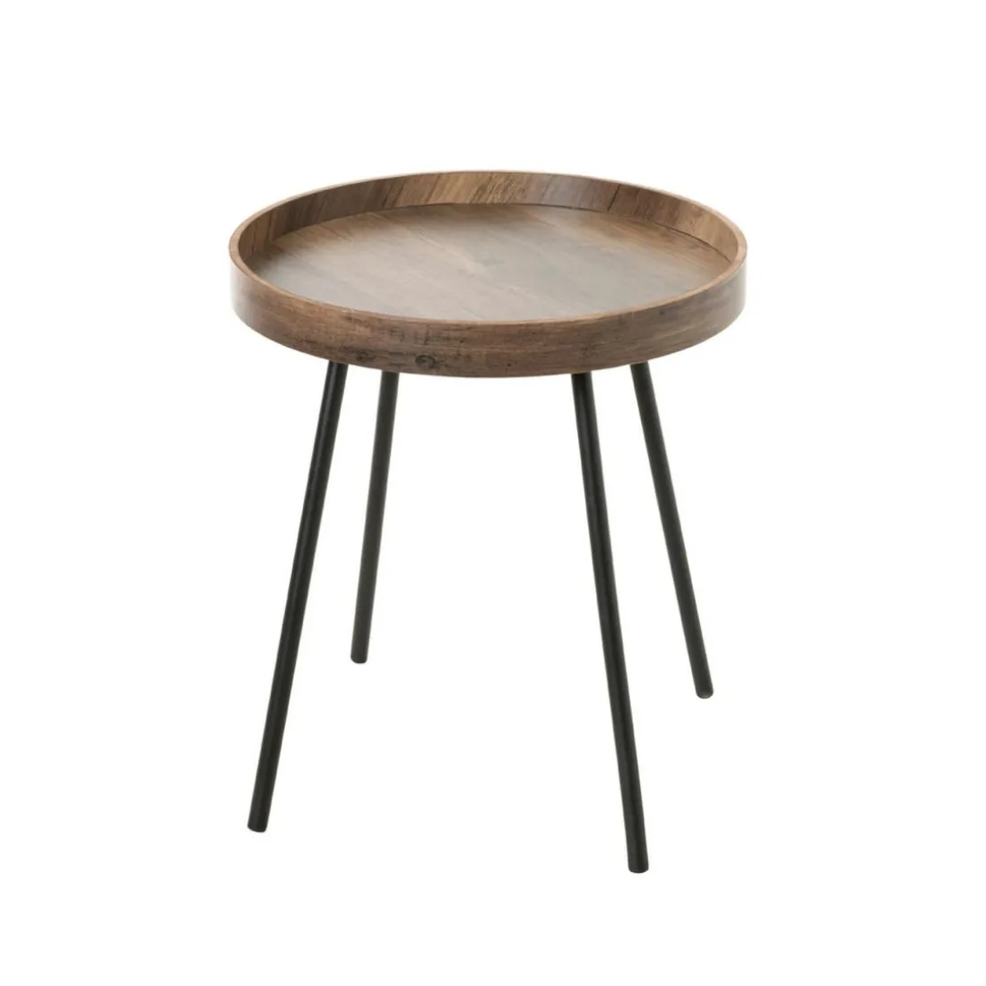 Table d'appoint décor chêne foncé
