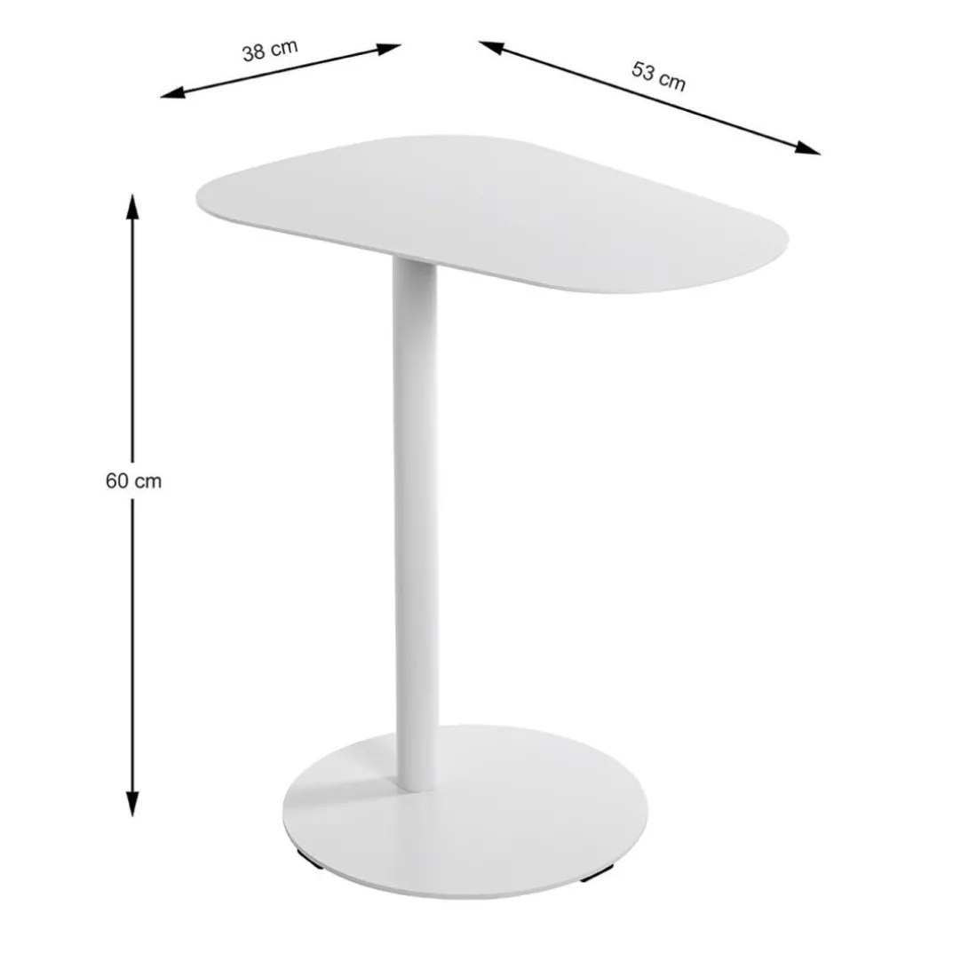 Table d'appoint design en métal blanc