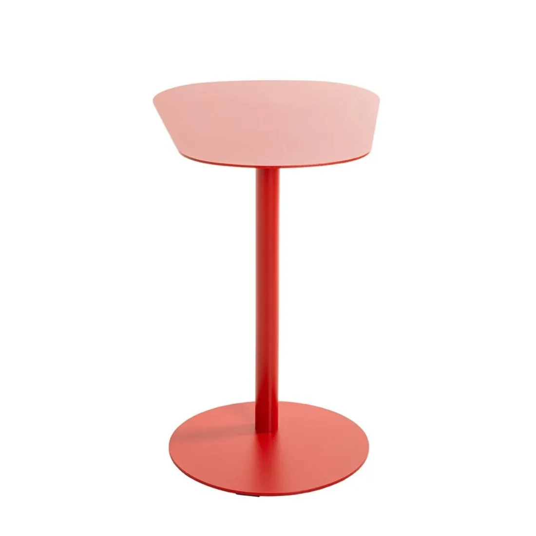 Table d'appoint design en métal rouge