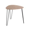 Table d'appoint design pieds en métal et plateau décor chêne