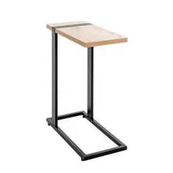 Table d'appoint design plateau décor chène