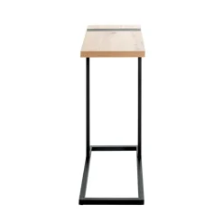 Table d'appoint design plateau décor chène