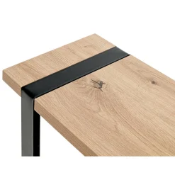 Table d'appoint design plateau décor chène