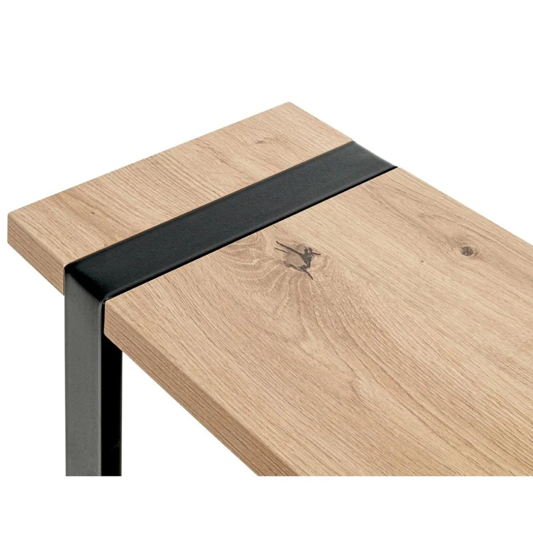 Table d'appoint design plateau décor chène