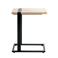 Table d'appoint design plateau décor chène