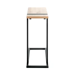 Table d'appoint design plateau décor chène