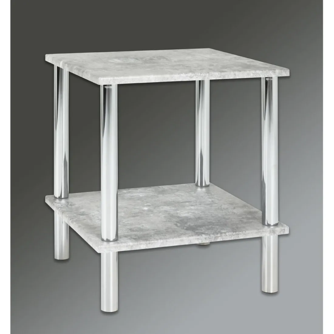 Table d'appoint deux niveaux avec plateau décor beton