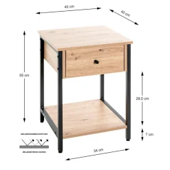 Table d'appoint double niveaux tiroir integré