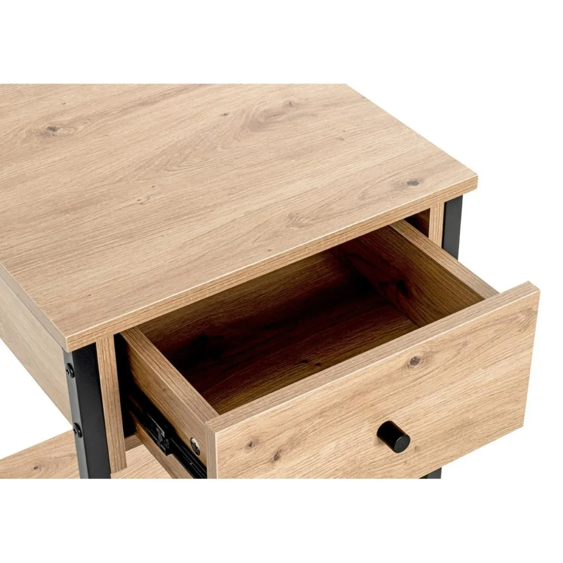 Table d'appoint double niveaux tiroir integré