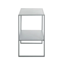 Table d'appoint double plateau métal gris