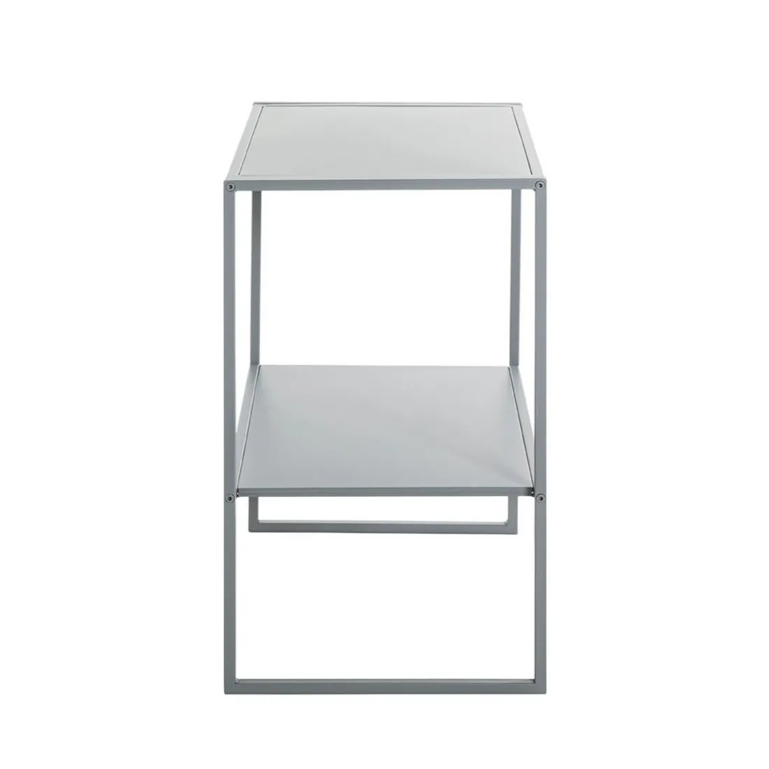 Table d'appoint double plateau métal gris